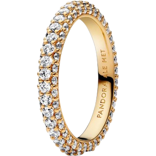 Pandora Gold Sparkling Band Ring - 52 Pandora Ring