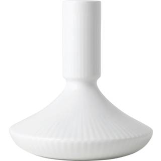 Royal Copenhagen Hvid Riflet lysestage - 12 cm