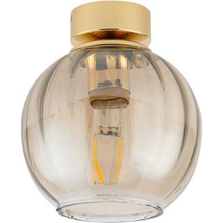 Loftlampe Devi i glas, ravfarvet