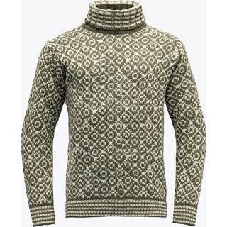Devold Unisex Svalbard Sweater High Neck Olive/Offwhite, L