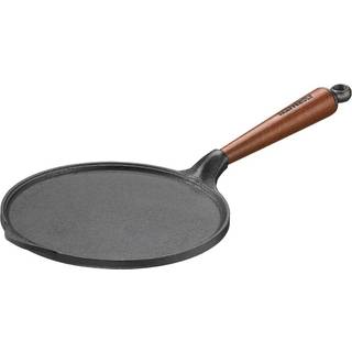 Skeppshult Traditional Pfannkuchenpfanne 23 cm - Gusseisen mit Buchenholzgriff - Braun,Schwarz