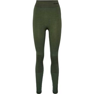 Hummel Women's hmlCLEA Seamless Mid Waist Tights Climbing Ivy/Beetle Melange, XS