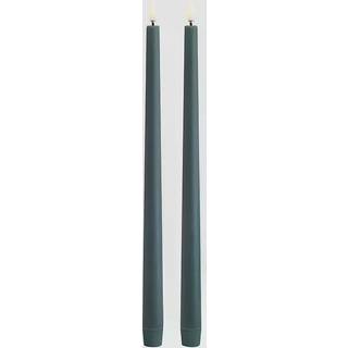 UYUNI LED stagelys slim H32 cm, pine green, 2 stk