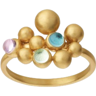Bybiehl Pebbles colors ring med farvede krystaller - Str. 56