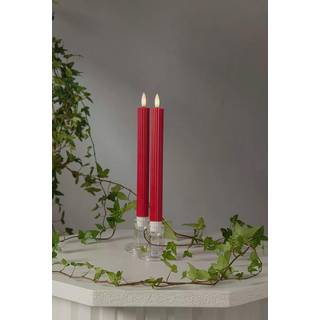 Antiklys LED Flamme Stripe 2-pak - Rød