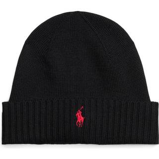 Polo Ralph Lauren Herren Mütze schwarz Schur-Wolle