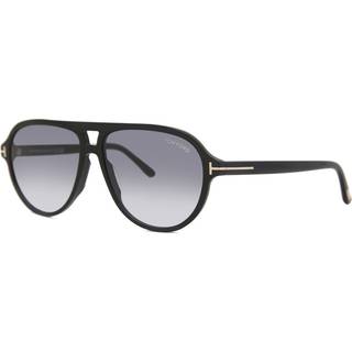 TOM FORD Mand FT0932 JEFFREY 01B Solbriller Acetat Sort Grå Pilot Normal Skygge