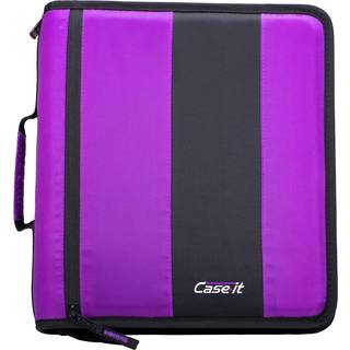 Case -It the Classic Zipper Binder - 2 tommer O -ringe - flere lommer - 800 arkkapacitet - leveres med skulderrem - Deep Purple D -251