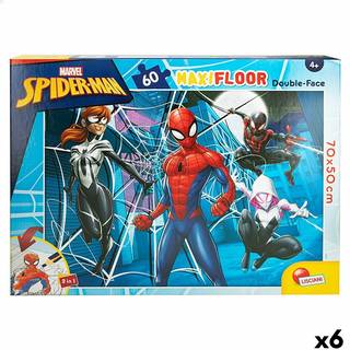 Børne Puslespil Spider-Man Dobbeltsidet 60 Dele 70 x 1,5 x 50 cm