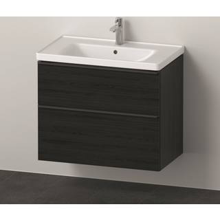Duravit D-Neo sæt (skab+vask), sort eg, 2-skuffer, 800 mm