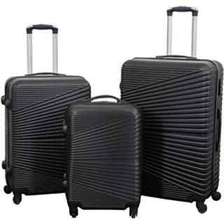 Kuffertsæt - 3 stk. - Hardcase rejsekufferter - Nordic sort - Letvægts kufferter