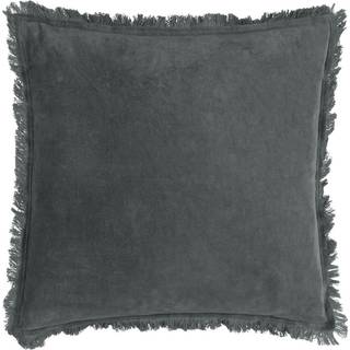 Yard Yard Slate Blue Jaye Velvet Fringed Polyester Filled 100% Cotton Cushion
