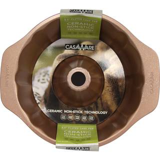 Casaware Fluted Cake Pan 9,5-tums (10-kopp) keramisk belagd nonstick (Rose Gold Granite)