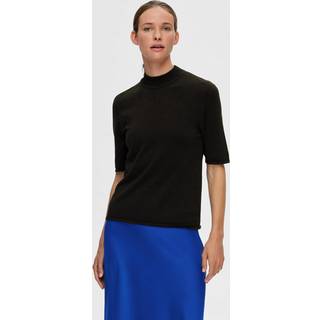 Lura Strikbluse, Sort, M