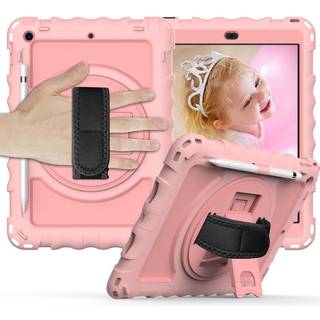 iPad 10.2" (2021 / 2020 / 2019) Håndværker Bagside Cover m. Håndholder, Kickstand & Apple Pencil Holder - Rose Gold