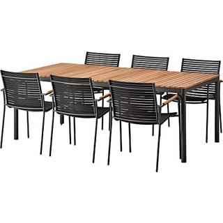 Mood 208 x 100 cm havesæt med 6 Mood Classic - antracit