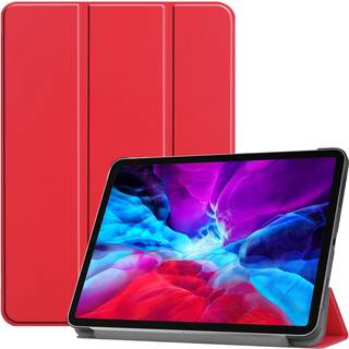iPad Pro 12.9" (2022 / 2021 / 2020 /2018) / Air 13" (2025 / 2024) Læder Cover m. Wake-Up & Stander - Rød