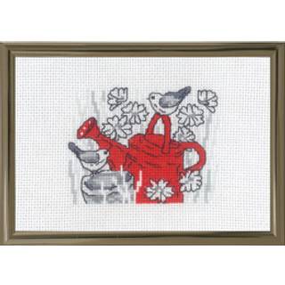 Broderikit Vandkande R5794 10 x 15 cm Broderisæt Vandkande R5794 Perfekt til kreative projekter Inklusive mønster og tråd Kompakt størrelse: 10x15cm Billede med farverige blomster.