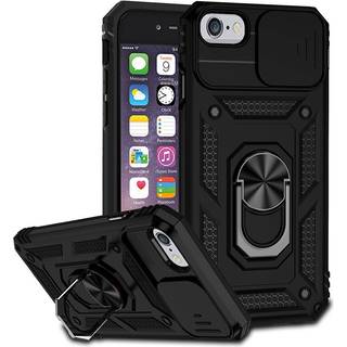 iPhone SE (2022 / 2020) / 8 / 7 Hybrid Håndværker Bagside Cover m. Magnetisk Kickstand & Camslider - Sort