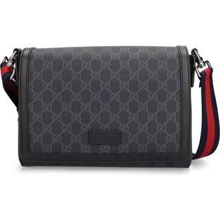 Gucci GG leather-trimmed crossbody bag - grey - One Size