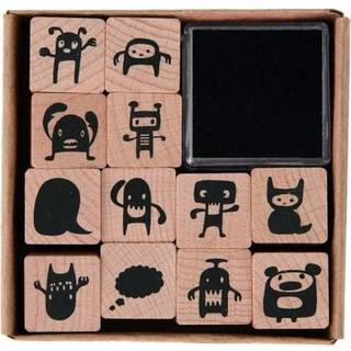 Paper Poetry Stempelset Monster 2x2cm - Schwarz