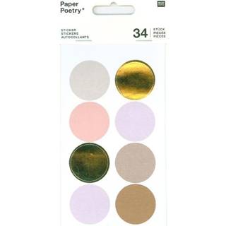 Paper Poetry Sticker Punkte & Streifen mauve 4 Blatt