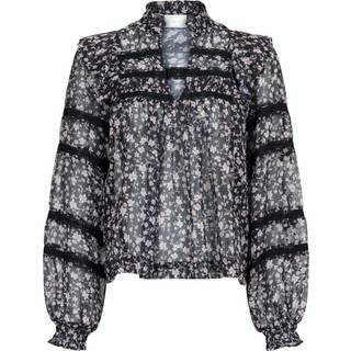 Aroma Fleur Sombre Bluse, Black, 34