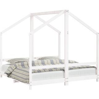 sengeramme til juniorseng 2x(80x160) cm massivt fyrretræ hvid