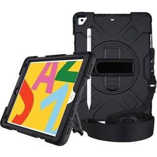 iPad 10.2 2019/2020/2021 Heavy Duty 360 Cover med Håndrem - Sort