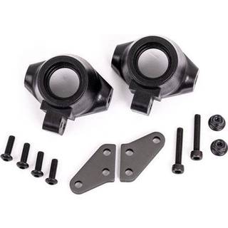 Traxxas - TRX9637A - Steering blocks, left & right/ steering block arms (aluminum, dark titanium-anodized) (2)/ 3x18mm CS (2)/ M3x0.5mm NL (2)