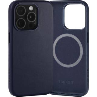 iPhone 15 Pro Slimline Leather Bumper Case (MagSafe Compatible) - Blue
