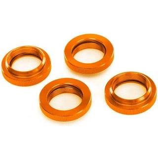 Traxxas - TRX7767-ORNG - Spring retainer (adjuster), orange-anodized aluminum, GTX shocks (4) (assembled with o-ring)