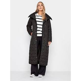Lts Tall Black Funnel Neck Quilted Coat 16 Lts | Tall Women's Coats