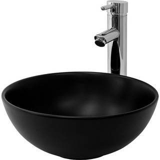 Ml-Design keramisk vask sort mat, Ø 32x13,5 cm, rund