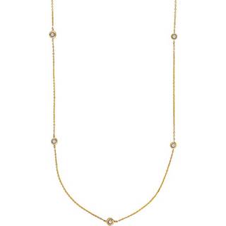 Siersbøl 14kt. guldhalskæde med5 x dia. 0.02ct W/SI