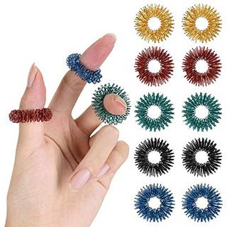 Mr. Pen-Spiky Sensory Rings 10 Pack Stress Relief Fidget Sensory Toys Fidget Rings Fidget Ring For Angst Stress Rings Massager For Fidget ADHD Au