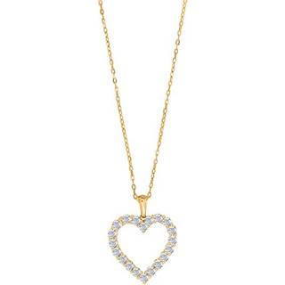 Siersbøl 14kt. guldhalskæde med hjerte dia.0.95ct W/SI