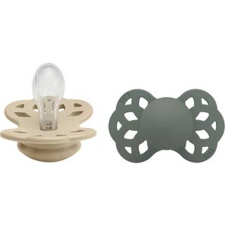 BIBS Infinity Sutter 2-Pak Silikone Str. 1 Symmetrisk, Vanilla/Pine
