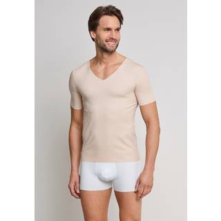 Schiesser Herren T-Shirt beige Baumwolle & Mix unifarben