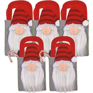 Julemanden Gnome Christmas Treat Poss Set med 5 Giftposer 4 'X 5 """" Sm? slikposer til b?rneferie -fester L?rere Dekorationer