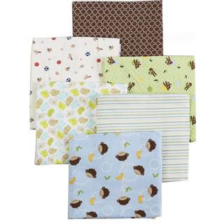 Danica Baby Cotton Flannel, der modtager t?pper 6-Pack 30 '' X 38 '' (Green002 Baby Chicks Green Striped Brown Circle Blue Monkey Sports)