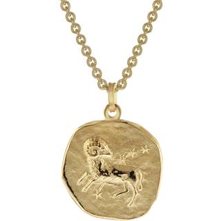trendor 39070-04 Widder Sternzeichen Ø 20 mm Herren-Halskette Gold auf Silber