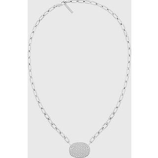 Oval Pendant Monogram Necklace - Silver - One Size