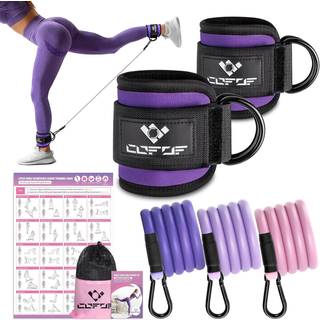 Ankelmodstandsb?nd med manchetter Ankelb?nd til tr?ning Ankelb?ndsmanchet til tilbageslag Hofteben Glute tr?ningsudstyr med tr?ningsplakat modsta