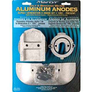 Martyr Cmalphakita Aluminiumslegering Merc Alpha Gen II Mercury Anode Kit Aluminium