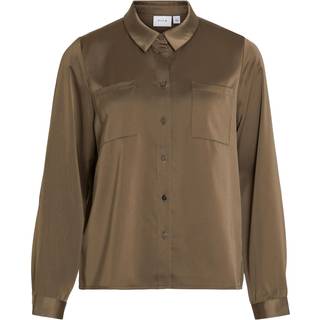 Vila dame skjorte VIJETRA - Dusty Olive - 36