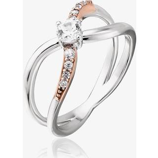 Forever Yours Sterling Silver Kiss Ring with Zircon