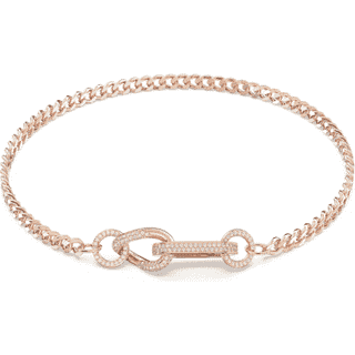 Dextera Halskette, Pavé, Gemischte Glieder, Weiß, Roségold-Legierungsschicht