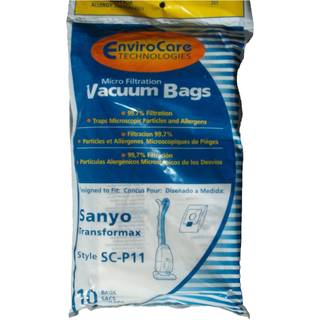 Envirocare-udskiftning Mikrofiltrering st?vsugerst?vposer lavet til at passe Sanyo Transformax lodrette stil SC-P11 10 poser