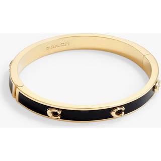Coach Gold Black Pegged C Hinged Bangle - Gold - 17.8cm